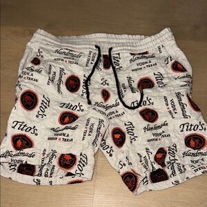 Tito’s vodka Austin Texas shorts size medium 34-36 grey black orange liquor